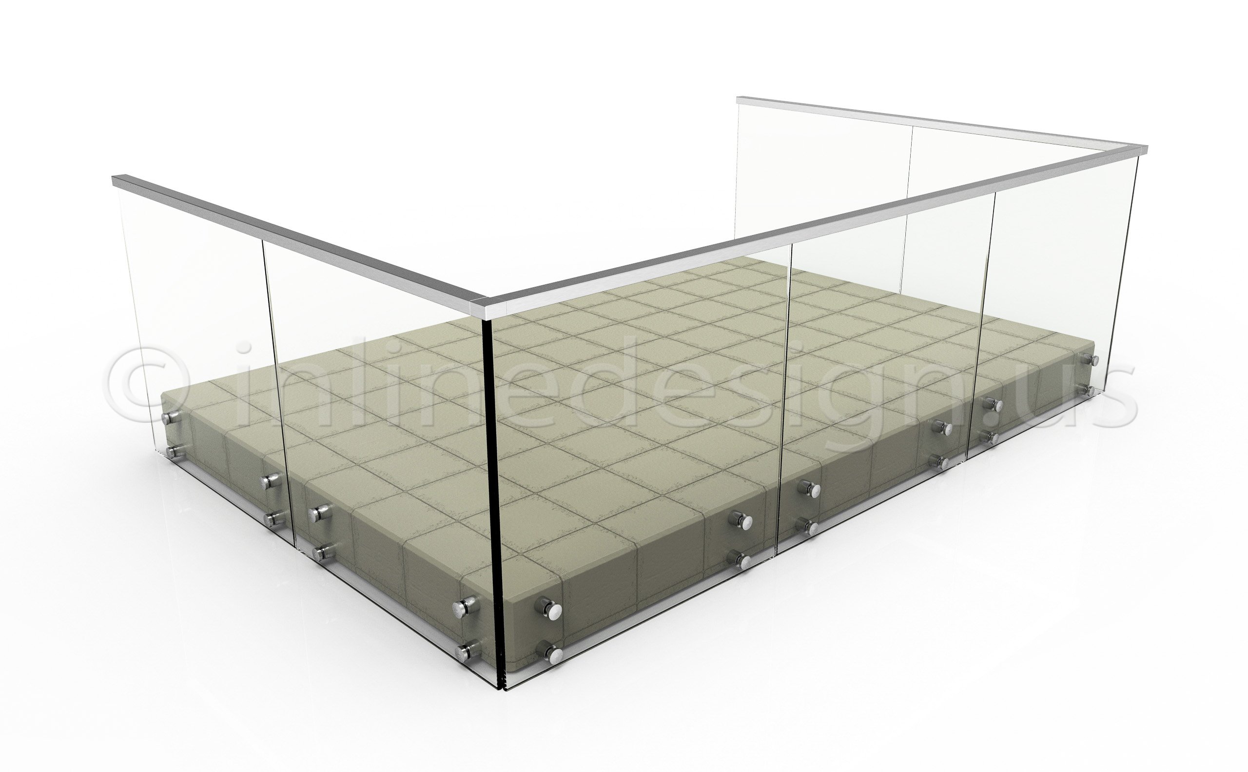 glass adapter 36 inch square toprail